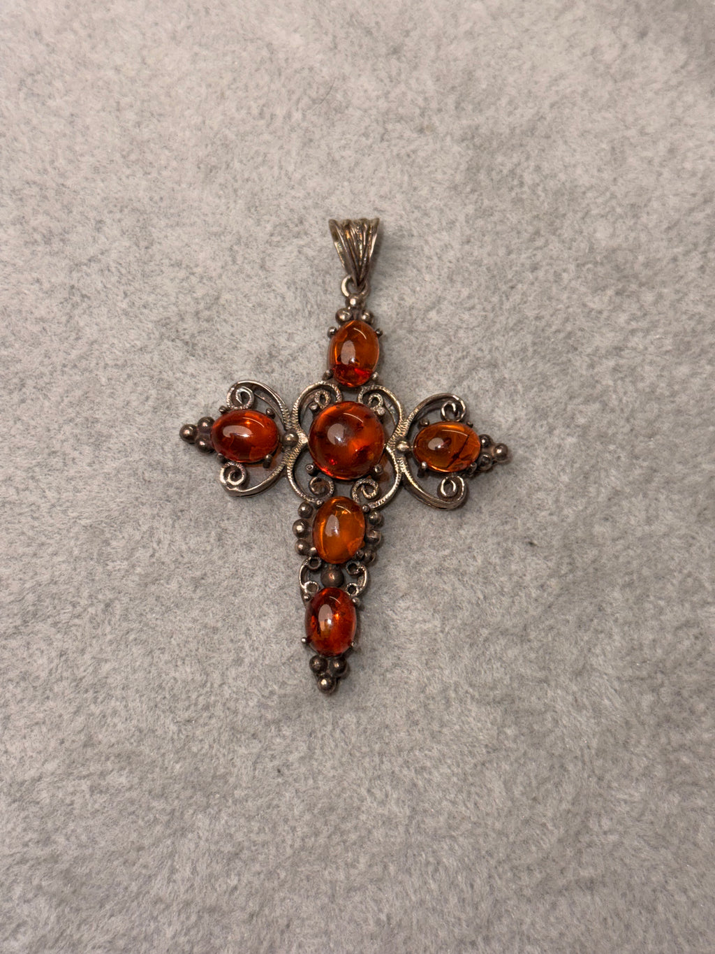Sterling Amber Crucifix