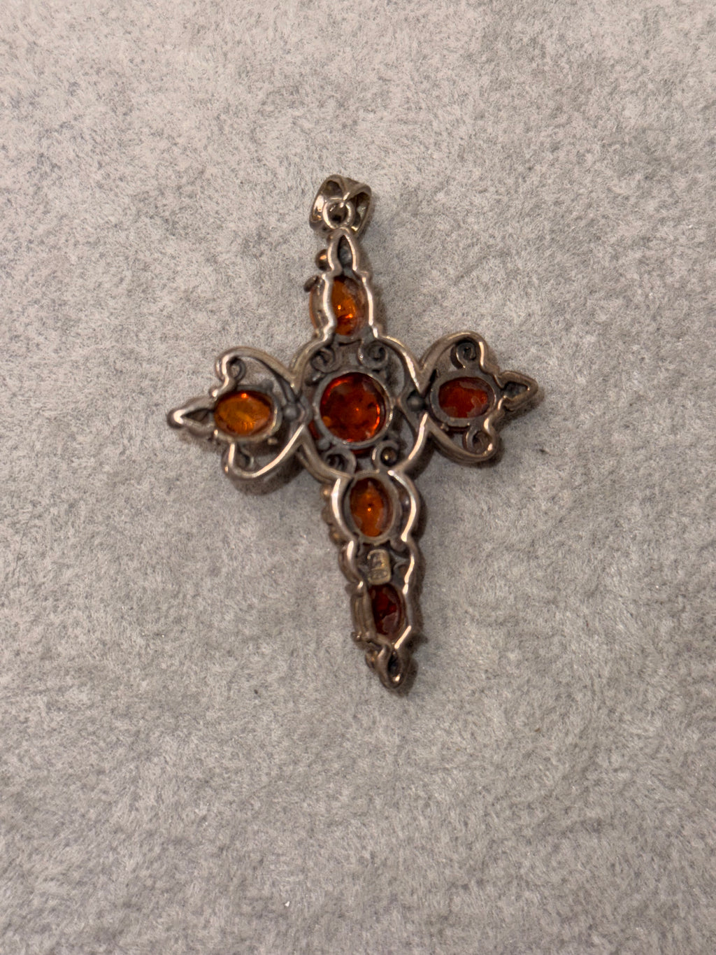 Sterling Amber Crucifix